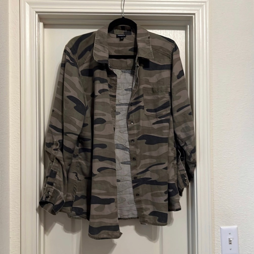 Camo long sleeve button up shirt